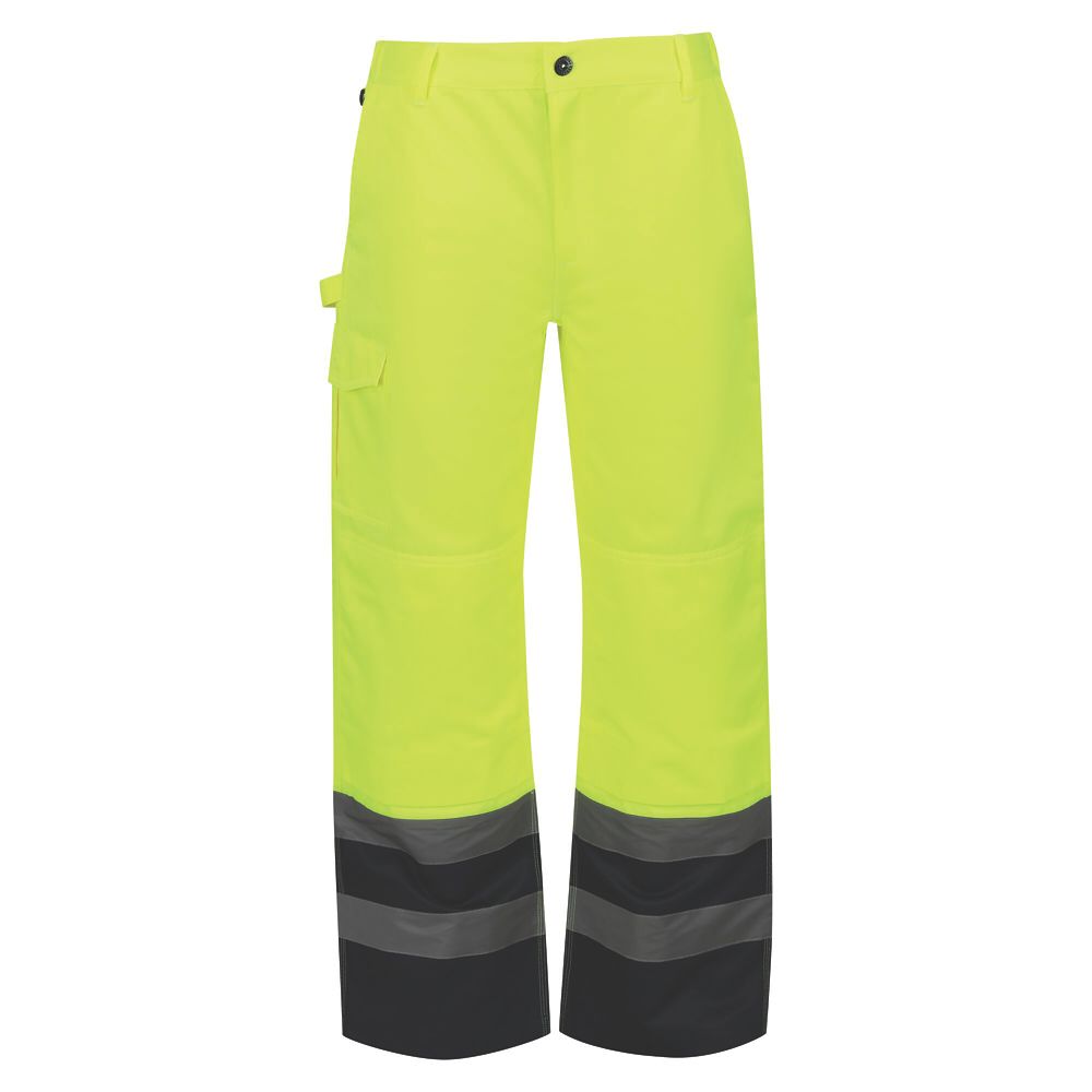 Regatta Pro Hi-Vis Cargo Trousers Yellow / Navy 34