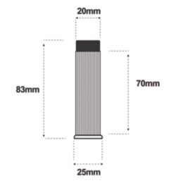 Eclipse Cylindrical Linear Wall Mounted Projection Door Stop 20 x 83mm Matt Black