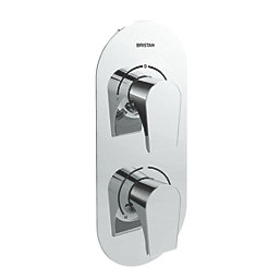 Bristan Hourglass Concealed Dual Control Thermostatic Shower Valve with Two-Outlet Diverter Fixed Chrome