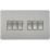 Knightsbridge SF4200BC 10AX 6-Gang 2-Way Light Switch  Brushed Chrome