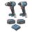 Erbauer ERI1092COM ERI1093IPD 18V 2 x 4.0Ah Li-Ion EXT Brushless Cordless Combi Drill & Impact Driver Twin Pack