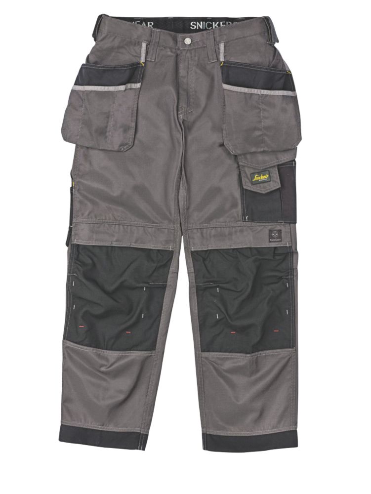 Snickers DuraTwill 3212 Holster Pocket Trousers Grey / Black 38