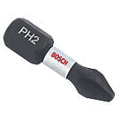Bosch  1/4" 25mm Hex Shank PH2 Impact Control Screwdriver Bits 2 Pack
