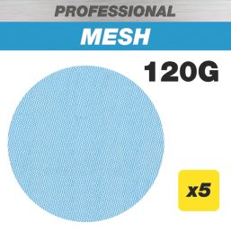 Trend Pro Mesh AB/125/120P 120 Grit Mesh Multi-Material Sanding Discs 125mm 5 Pack