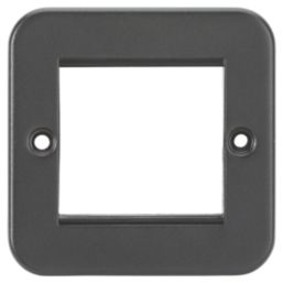 Knightsbridge  2-Module Modular Metal Clad Faceplate Black