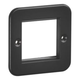 Knightsbridge  2-Module Modular Metal Clad Faceplate Black