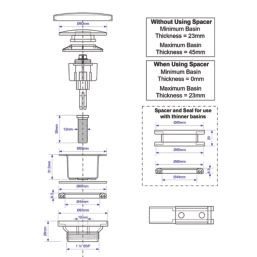 McAlpine Slotted/Unslotted Pop Up Multi-Function Centre-Pin Basin Waste Black 60mm