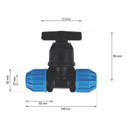 Flomasta MDPE Stop Cock 25mm x 25mm