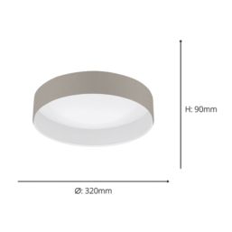 Eglo Pasteri LED Ceiling Light Taupe 3.6W 960lm