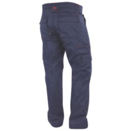 Lee Cooper LCPNT206 Multi Pocket Cargo Trousers Navy 34" W 31" L