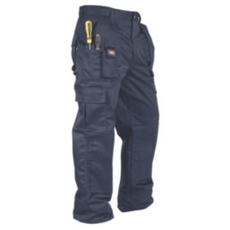 Lee Cooper LCPNT206 Multi Pocket Cargo Trousers Navy 34" W 31" L