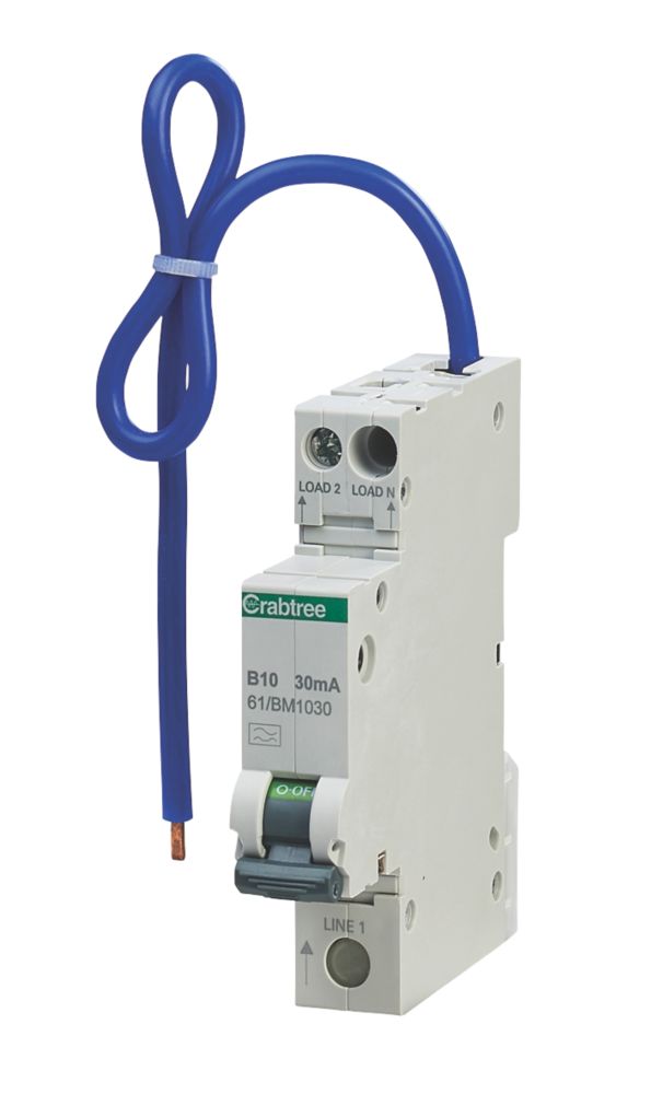 Crabtree Starbreaker 10A 30mA SP & N Type B  Mini-RCBO