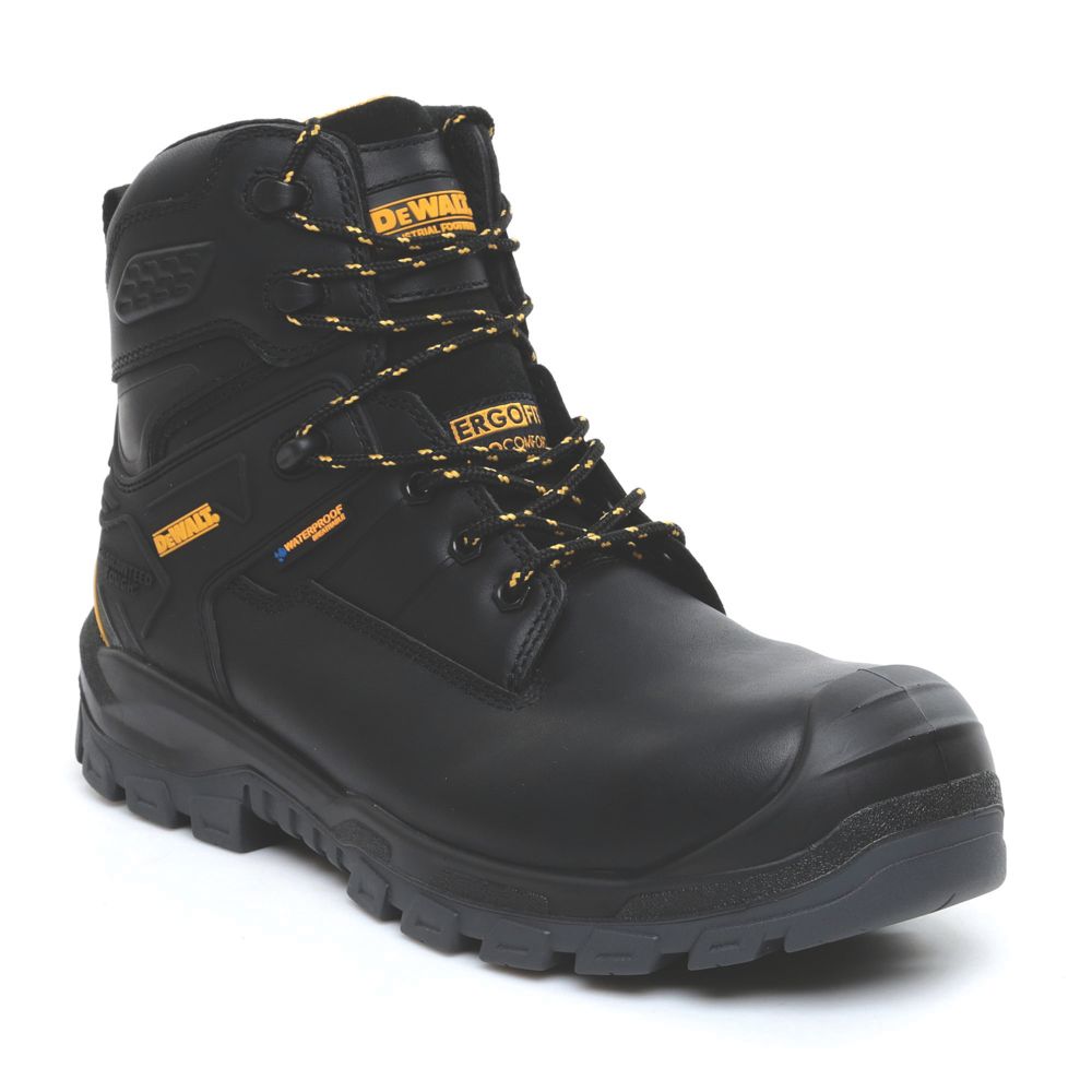 DeWalt Springfield Size 12 Black Waterproof Safety Boots Screwfix