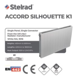 Stelrad 450mm x 1200mm 2716BTU White Type 11 Convector Radiator