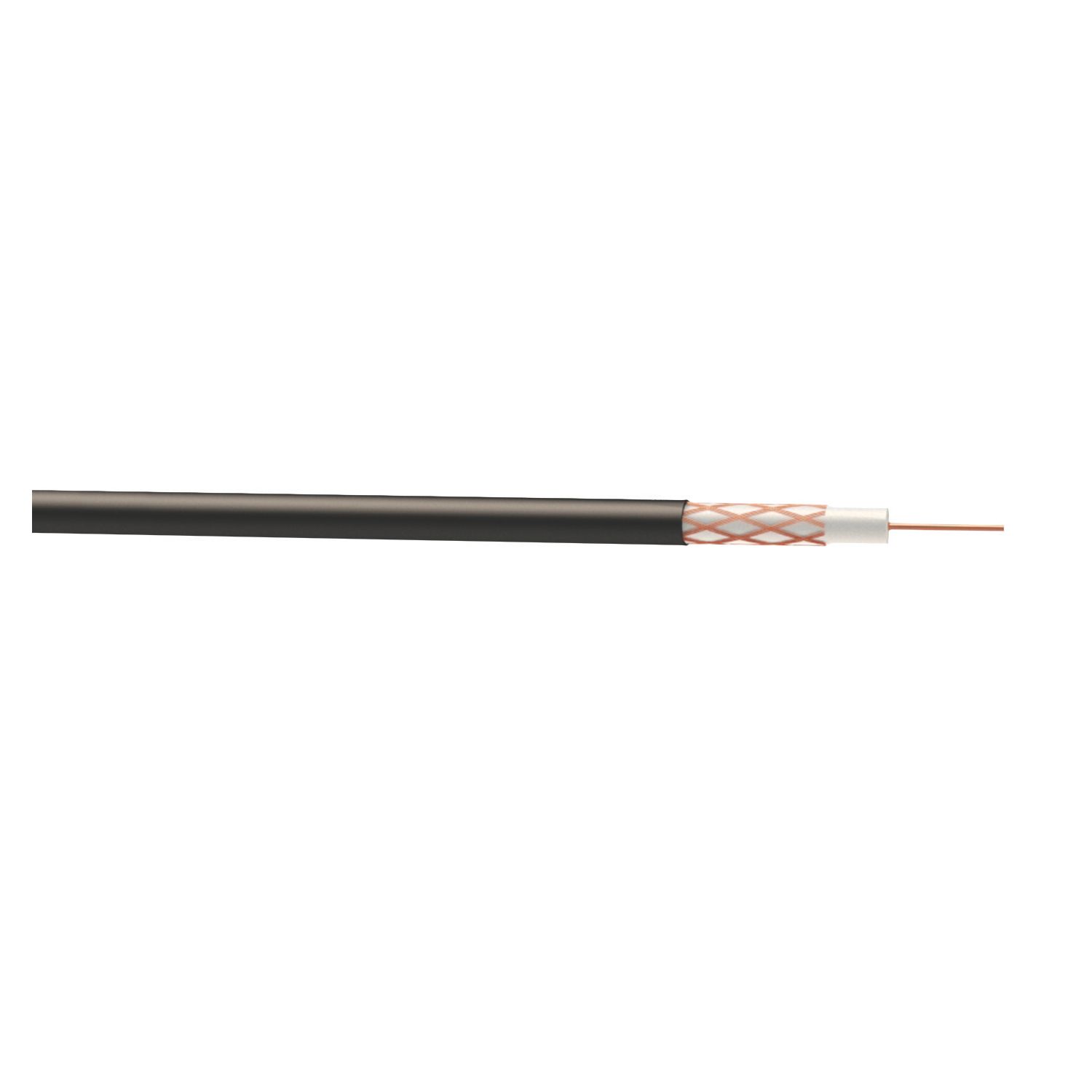 Time RG59 Black 1-Core Round Coaxial Cable 50m Drum (689JY)