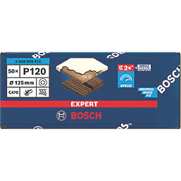Bosch Expert C470 120 Grit 8-Hole Punched Wood Sanding Discs 125mm 50 Pack