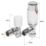 Towelrads  15mm x 1/2" White Angled Modern Thermostatic Radiator Valve & Lockshield