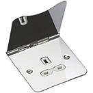 Knightsbridge 13A 1-Gang Unswitched Floor Socket Polished Chrome with White Inserts