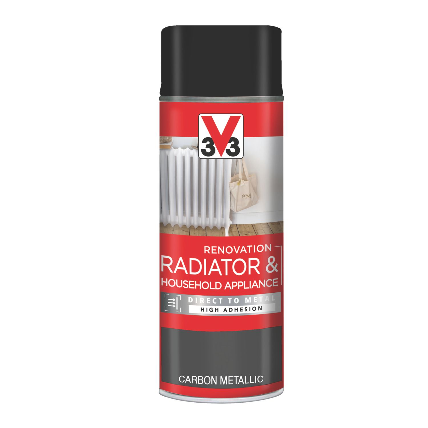 V33 400ml Carbon Metallic Heat Resistant Radiator & Appliance Spray Paint (690FW)