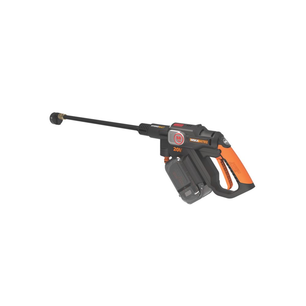 Worx WG633E Nitro BL Hydroshot 56bar 20V 1 x 4.0Ah Lithium PowerShare Brushless Cordless High Flow Portable Power Cleaner Screwfix