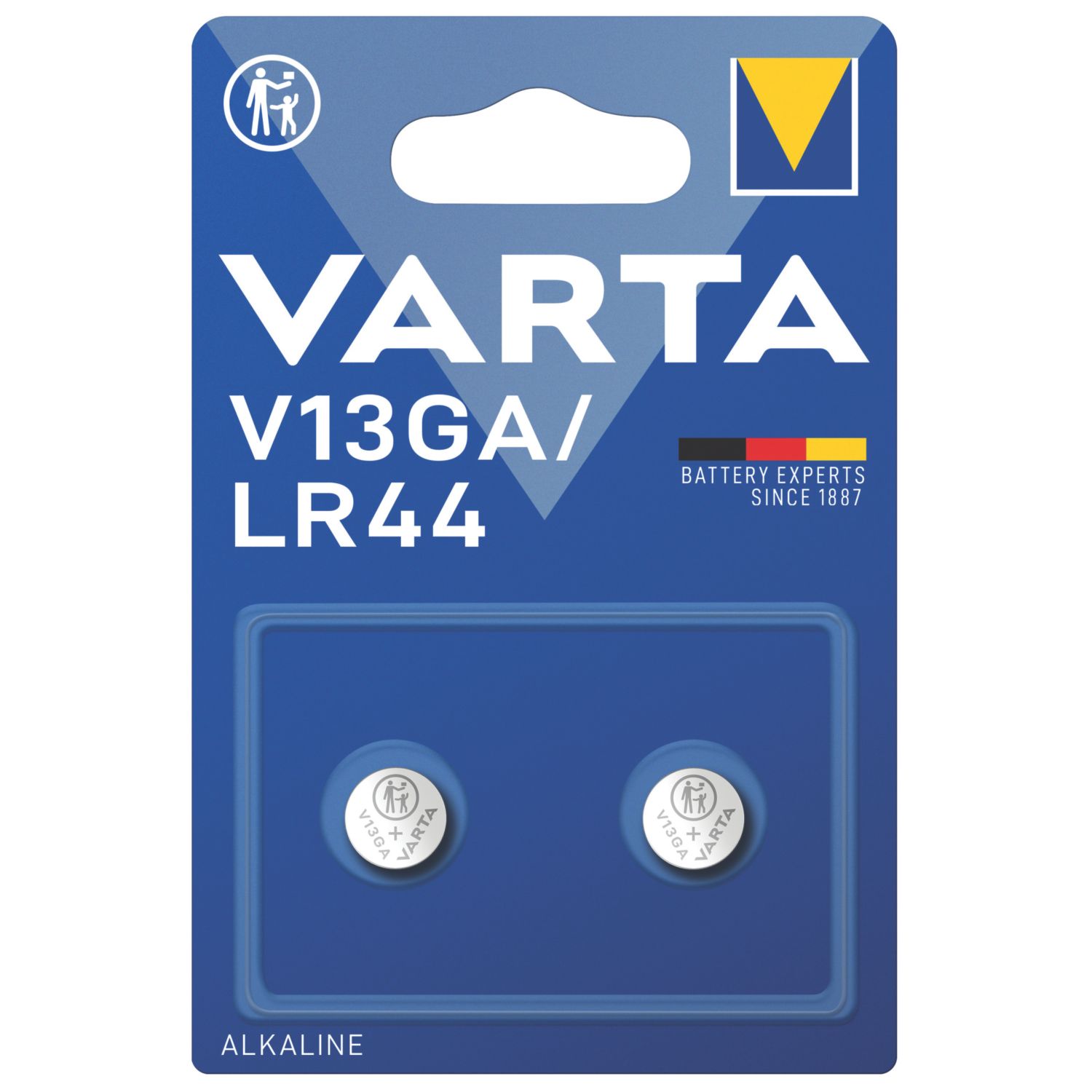 Varta LR44 1.5V Coin Cell Alkaline Battery 2 Pack (690HK)