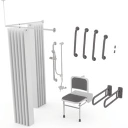 Nymas Doc M Exposed Valve Shower Pack Grey  18 Piece Set