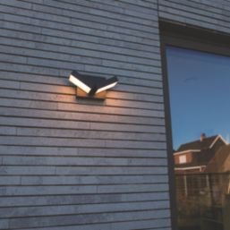 Lutec Twisto Outdoor LED Wall Light Dark Grey 13W 1000lm