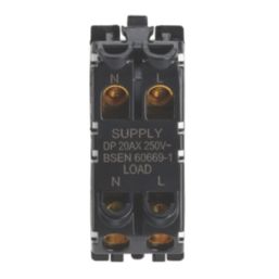 Contactum  20AX Grid DP Control Switch Brushed Steel with Neon with White Inserts