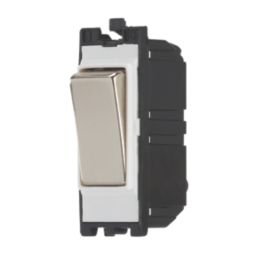 Contactum  20AX Grid DP Control Switch Brushed Steel with Neon with White Inserts