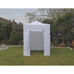 Mini Marquees  6' 6" x 6' 6" (Nominal) Hip Fabric Gazebo White