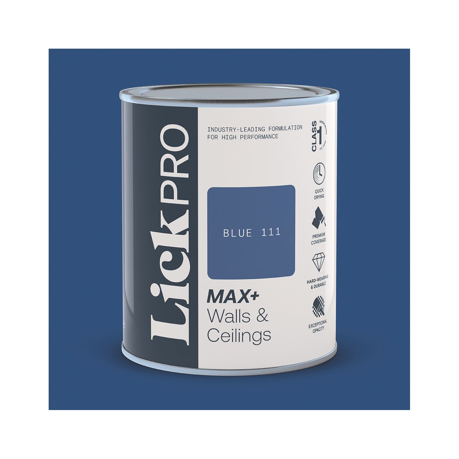 LickPro Max+ 1Ltr Blue 111 Matt Emulsion Paint (690TM)