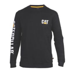 CAT Trademark Banner Long Sleeve T-Shirt Black Small 36-38" Chest
