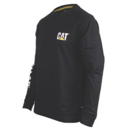 CAT Trademark Banner Long Sleeve T-Shirt Black Small 36-38" Chest
