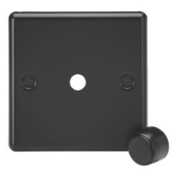 Knightsbridge Raised Rounded 1-Gang Modular Dimmer Switch Matt Black