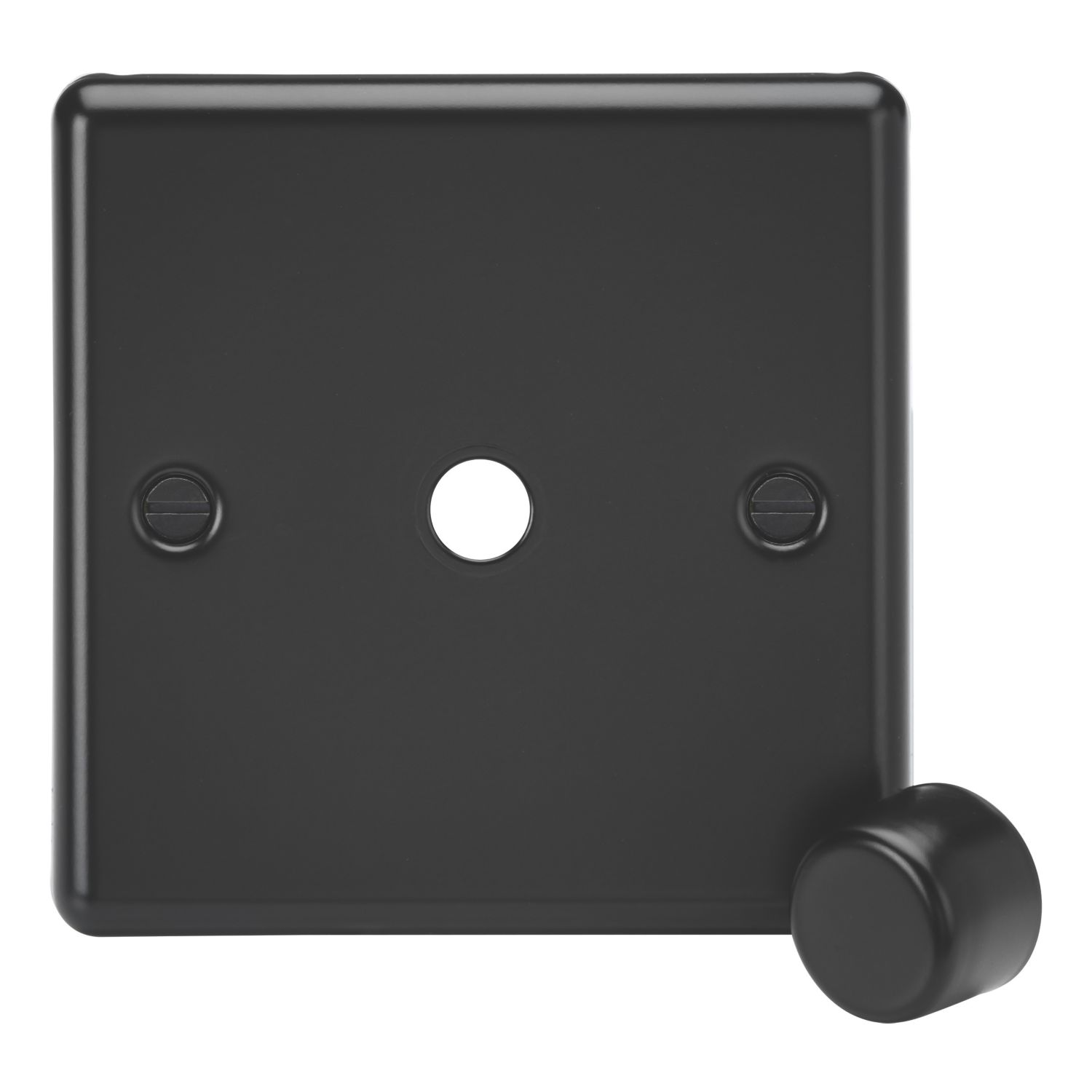 Knightsbridge Raised Rounded 1-Gang Modular Dimmer Switch Matt Black (690YA)