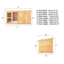 Mercia Berkshire 7' 6" x 3' 6" (Nominal) Pent Shiplap T&G Timber Dog Kennel