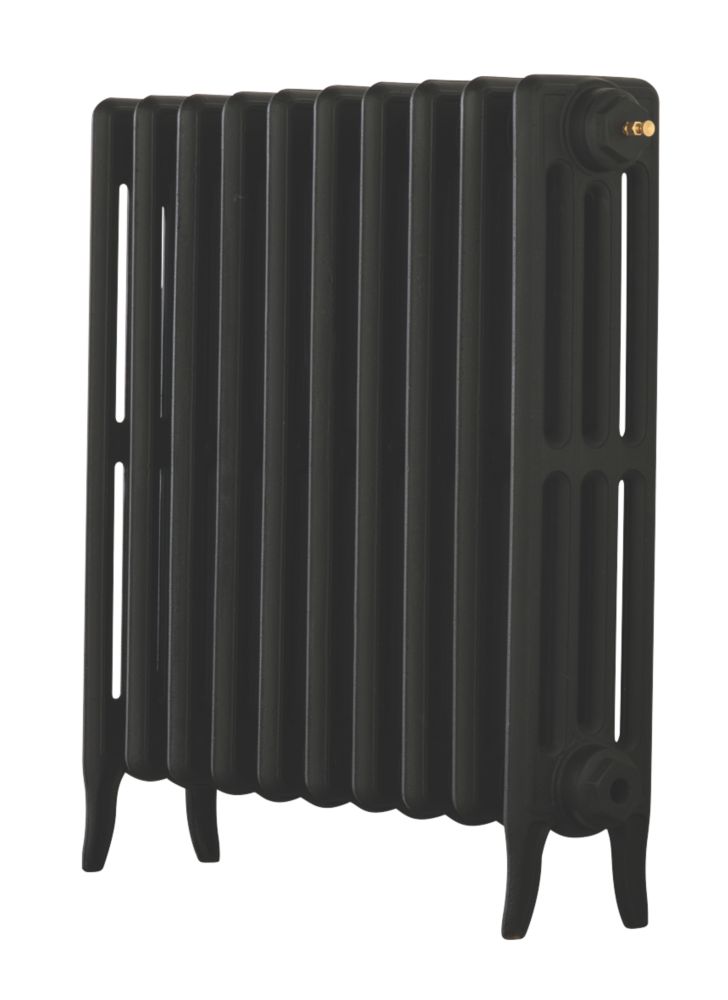 Arroll 660mm x 754mm 3193BTU Black Cast Iron 4 Column Radiator - Screwfix