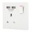 British General 900 Series 13A 1-Gang SP Switched Socket + 2.1A 10.5W 2-Outlet Type A USB Charger White