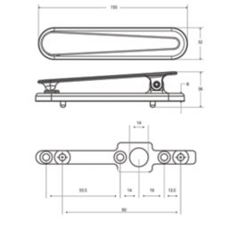Fab & Fix Contemporary Door Knocker Polished Chrome 32mm x 150mm