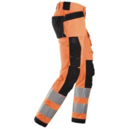 Snickers 6243 Hi-Vis Work Trousers Orange 38" W 32" L