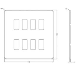 Knightsbridge  8-Module Grid Faceplate Black Nickel