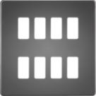 Knightsbridge  8-Module Grid Faceplate Black Nickel