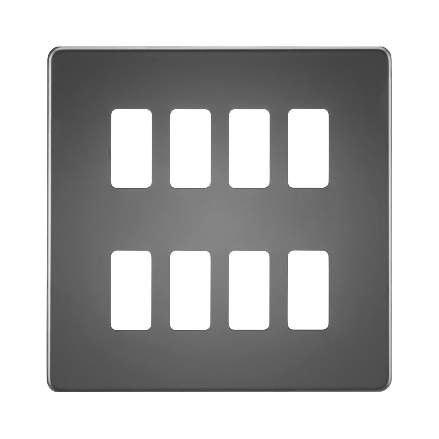 Knightsbridge 8-Module Grid Faceplate Black Nickel (691CR)