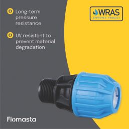 Flomasta  MDPE Male Adaptor 20mm x 3/4"