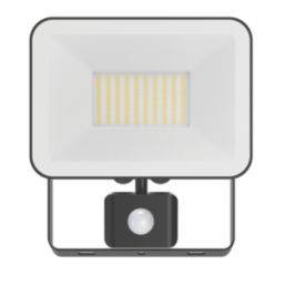 Brackenheath iSpot G3 Frameless Indoor & Outdoor LED Floodlight With PIR Sensor Black 50W 5500lm