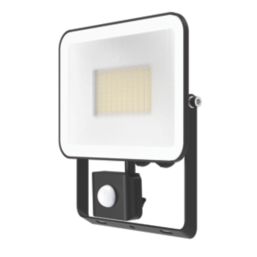 Brackenheath iSpot G3 Frameless Indoor & Outdoor LED Floodlight With PIR Sensor Black 50W 5500lm