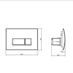 Highlife Bathrooms Storr Square Dual-Flush Flushing Plate Chrome