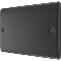 British General Nexus Metal 2-Gang Blanking Plate Matt Black