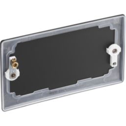 British General Nexus Metal 2-Gang Blanking Plate Matt Black