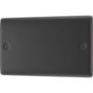 British General Nexus Metal 2-Gang Blanking Plate Matt Black
